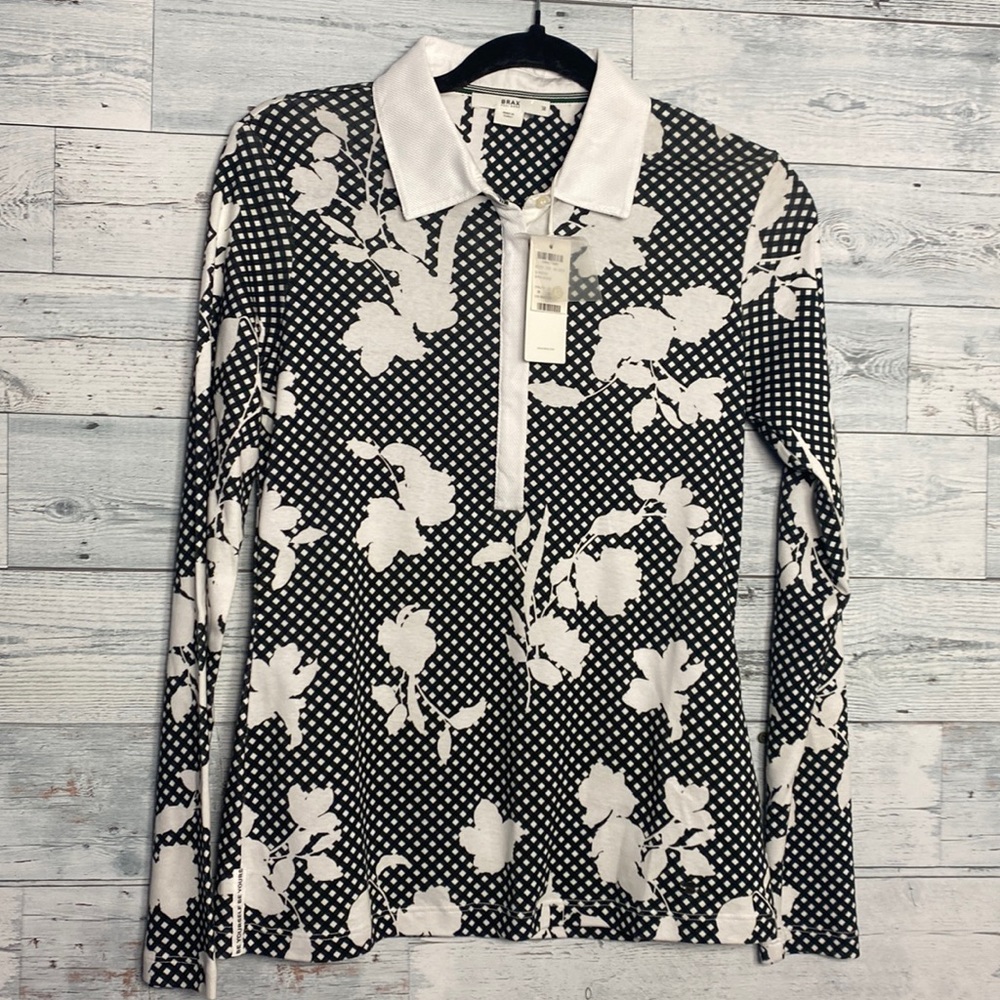NWT BRAX Feel Good Cecille Collared Shirt Size 38 US M